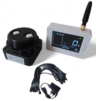 2.4Ghz WLAN Tuya APP Funk Füllstands-Anzeige Ultraschall Wasserstand-Sensor für Heiz-Öltank Wassertank Tank Zisterne 15m Kabel Display
